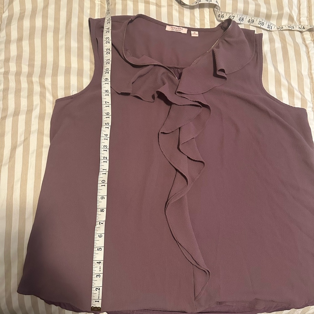 Tempted Purple Ruffled Blouse Womens Plus Size 2X - Picture 11 of 11